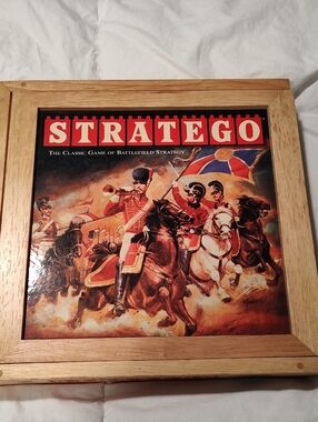 STRATEGO Classic Board Game By Milton Bradley.  Collectors Wooden Box